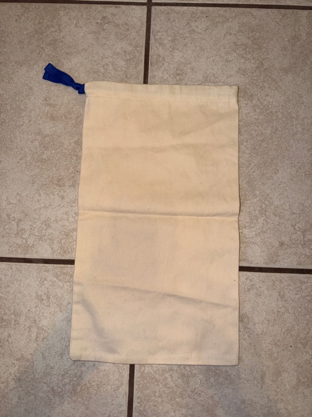 Louis Vuitton Cream Canvas Dust Bag with Blue Drawstring - Picture 2 of 5